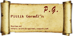 Pittik Germán névjegykártya